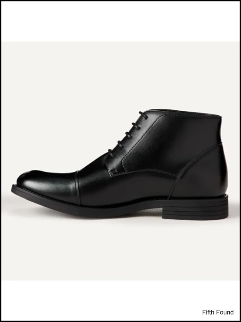 Faux Leather Cap Toe Lace Up Ankle Dress Boots